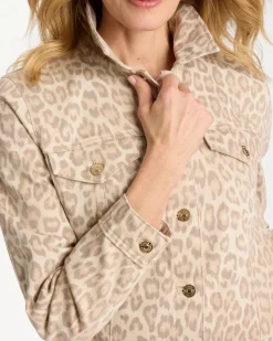 Denim Leopard Print Jacket
