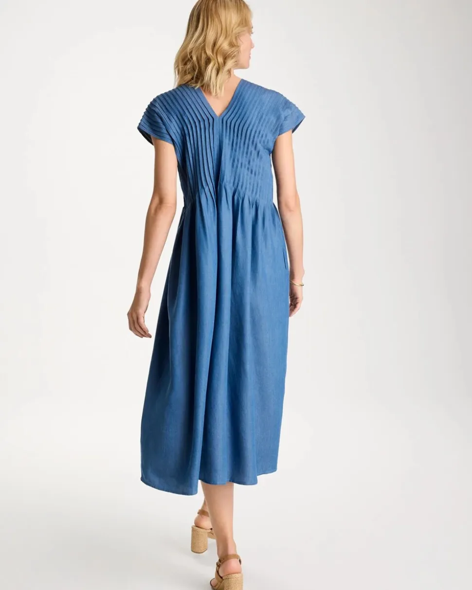 Denim Popover Midi Dress