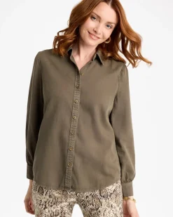 Denim Puff Sleeve Shirt