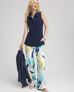 Denim Sleeveless Collared Tunic