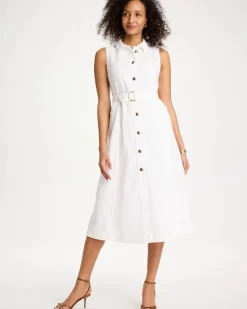 Denim Sleeveless Shirtdress