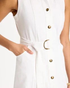 Denim Sleeveless Shirtdress