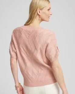 Dolman-Sleeve V-Neck Pullover Sweater