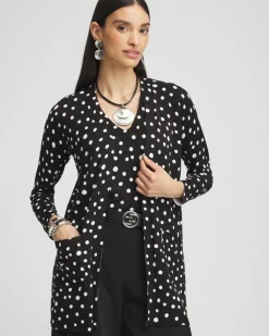 Dots Open-Front Cardigan