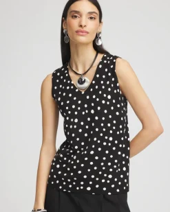Dots Sleeveless V-Neck Sweater Tank