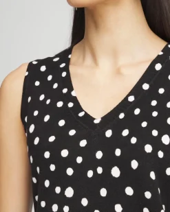 Dots Sleeveless V-Neck Sweater Tank