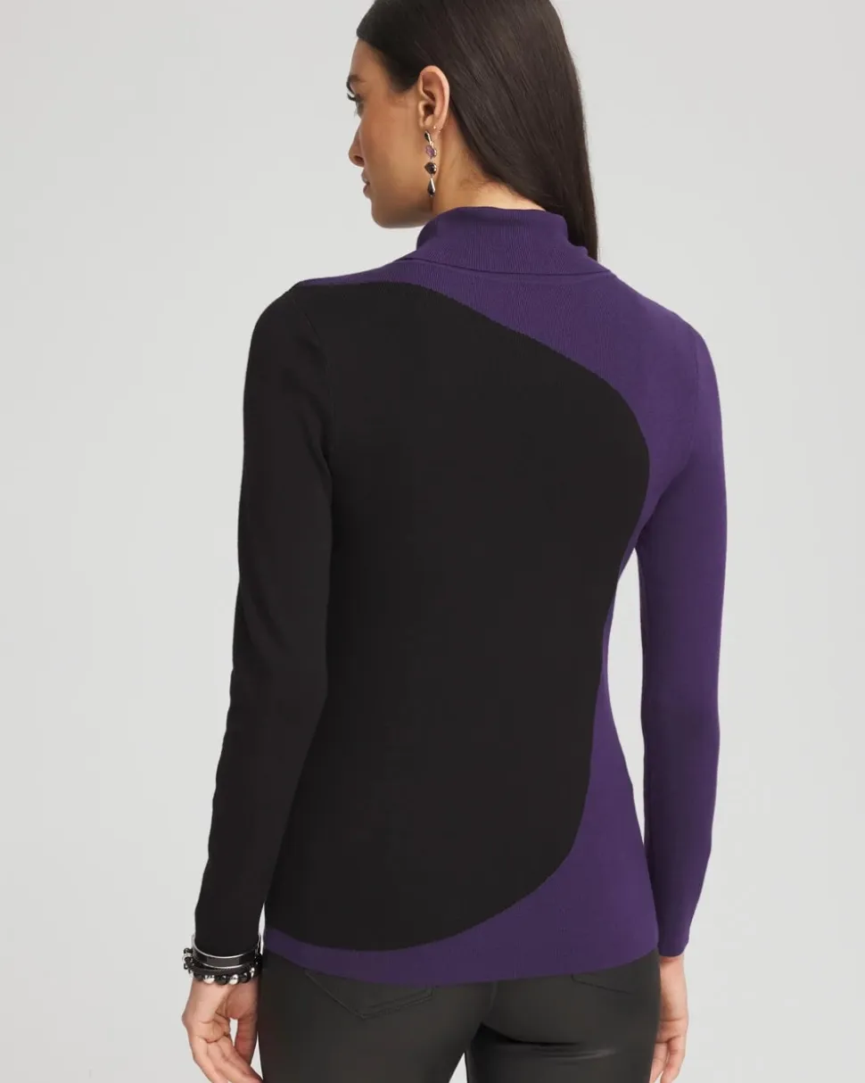 ECOVERO™ Colorblock Turtleneck Sweater