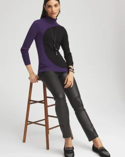 ECOVERO™ Colorblock Turtleneck Sweater
