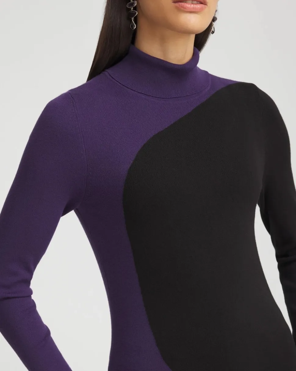 ECOVERO™ Colorblock Turtleneck Sweater