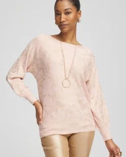 Ecovero™ Foiled Dolman-Sleeve Pullover