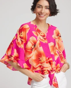 Ecovero™ Tie-Front Frill Sleeve Blouse