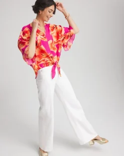 Ecovero™ Tie-Front Frill Sleeve Blouse