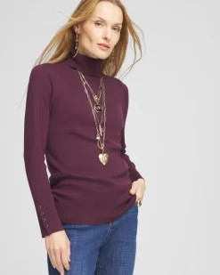 Ella Button Cuff Turtleneck Sweater