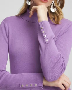 Ella Button Cuff Turtleneck Sweater