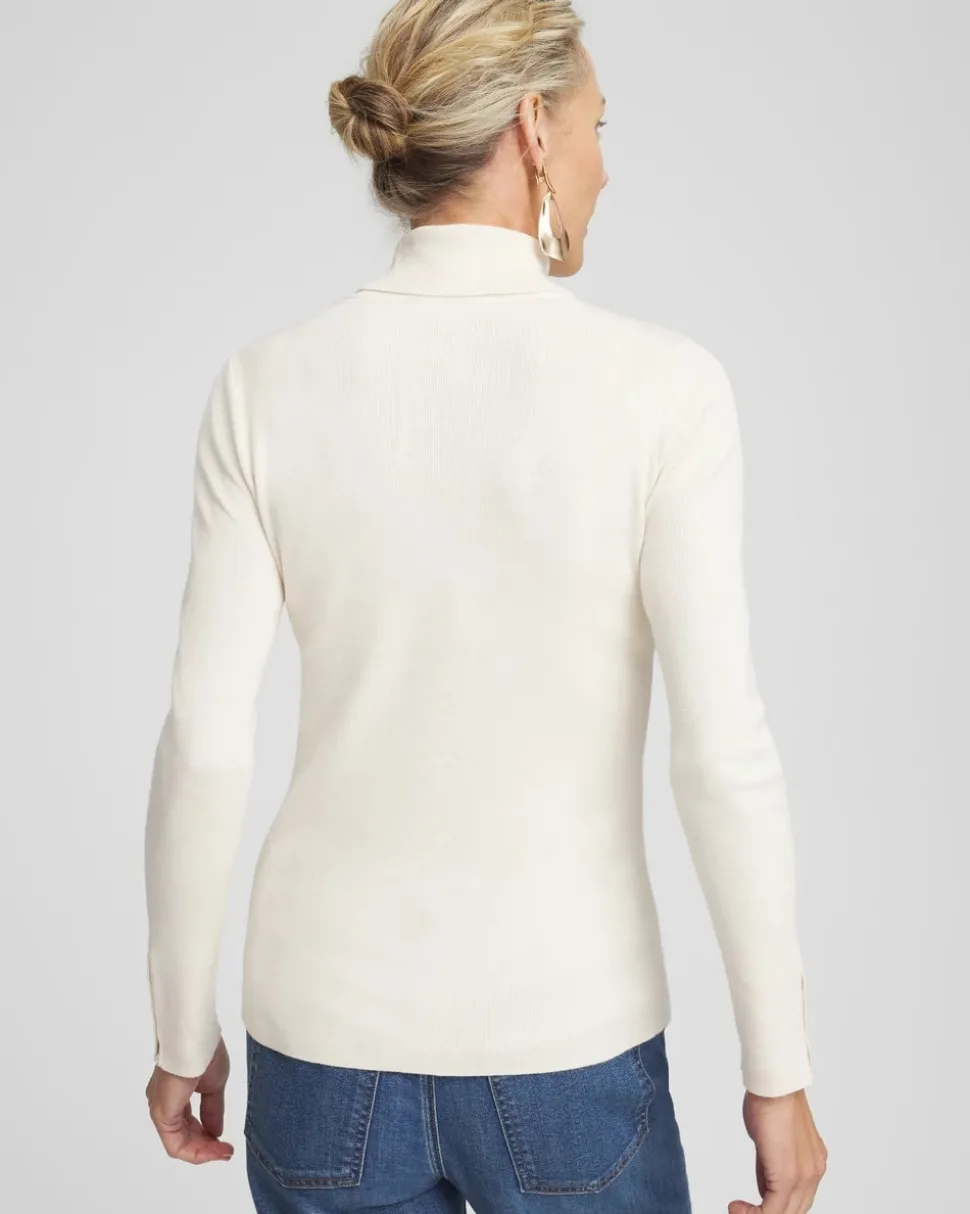Ella Button Cuff Turtleneck Sweater