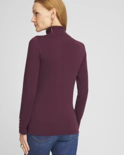Ella Button Cuff Turtleneck Sweater