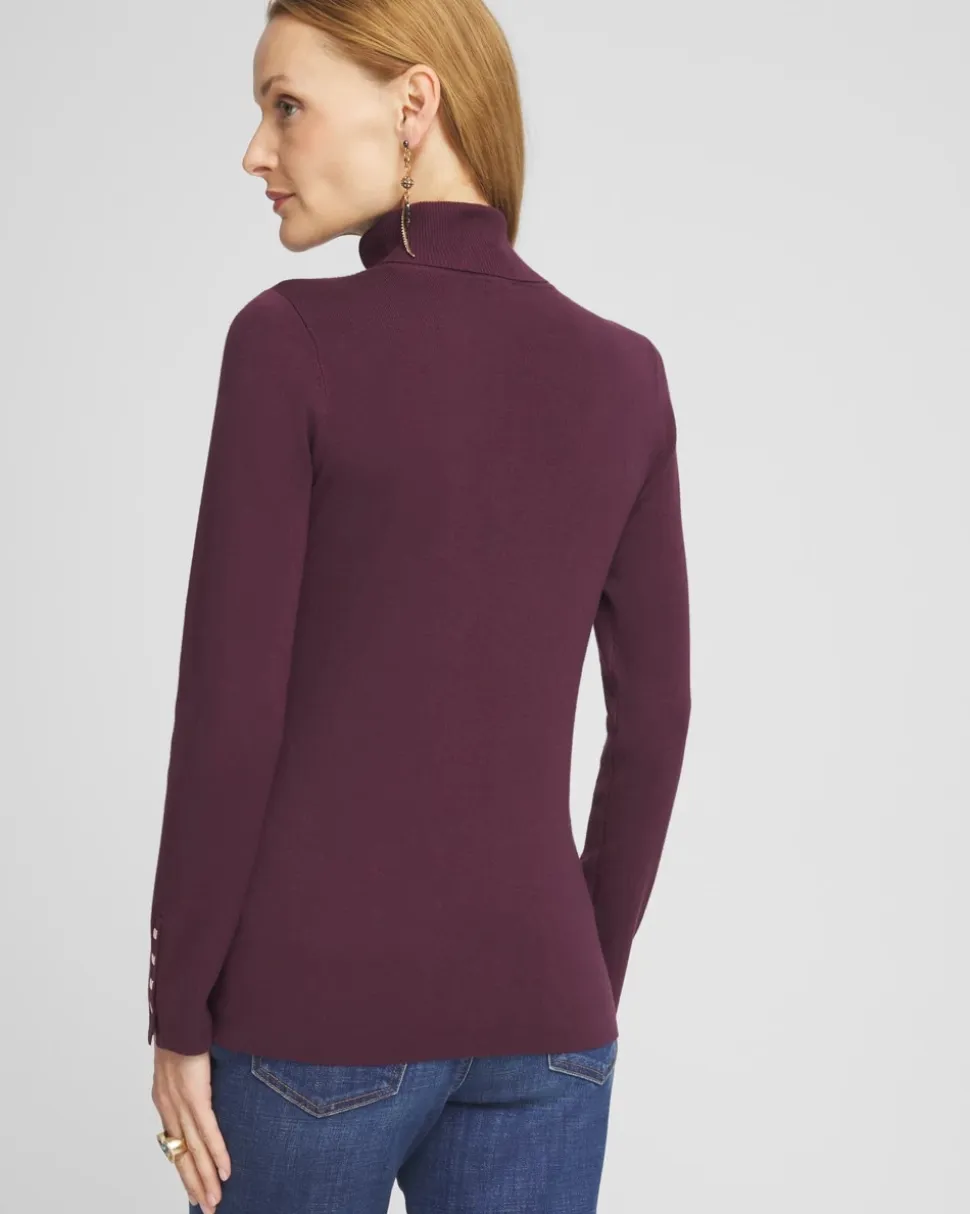 Ella Button Cuff Turtleneck Sweater