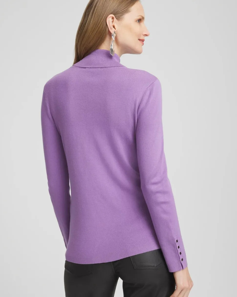 Ella Button Cuff Turtleneck Sweater