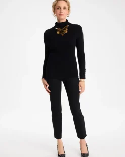 Ella Button Cuff Turtleneck Sweater