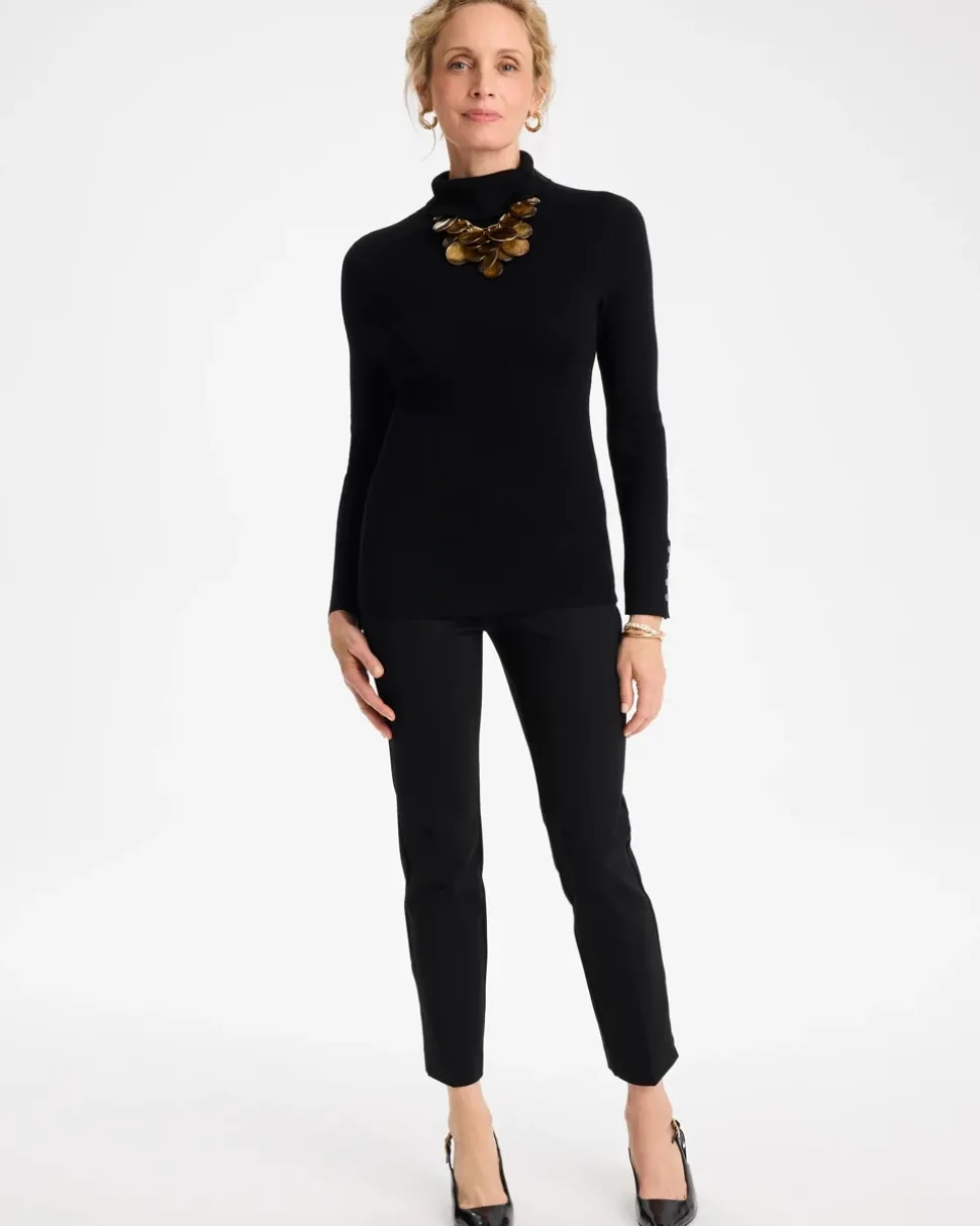 Ella Button Cuff Turtleneck Sweater