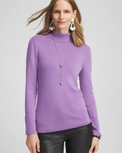 Ella Button Cuff Turtleneck Sweater