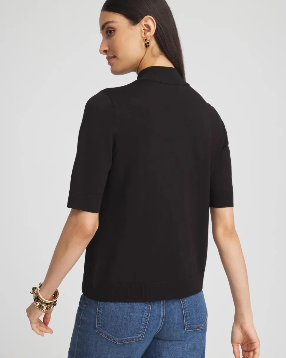 Ella Elbow Sleeve Mockneck Sweater