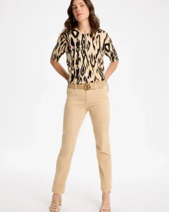 Ella Ikat Print Short-Sleeve Sweater