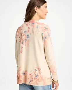 Ella Long-Sleeve Placed Print Cardigan