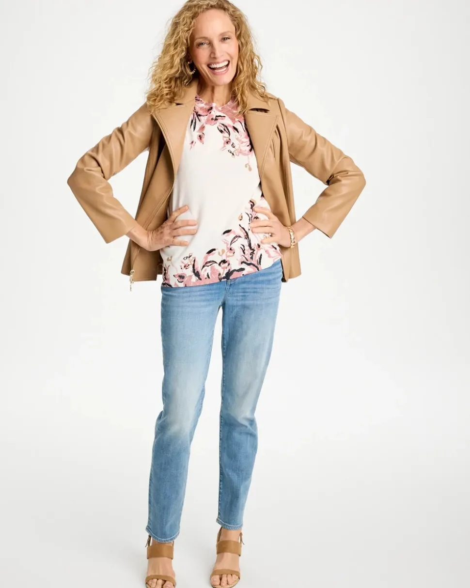 Ella Printed Short-Sleeve Sweater