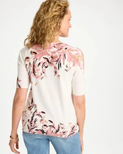 Ella Printed Short-Sleeve Sweater