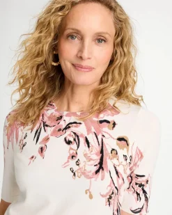 Ella Printed Short-Sleeve Sweater