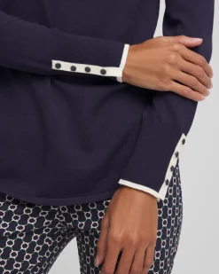 Ella Tipped V-Neck Pullover Sweater