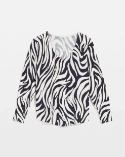 Ella Zebra V-Neck Pullover Sweater