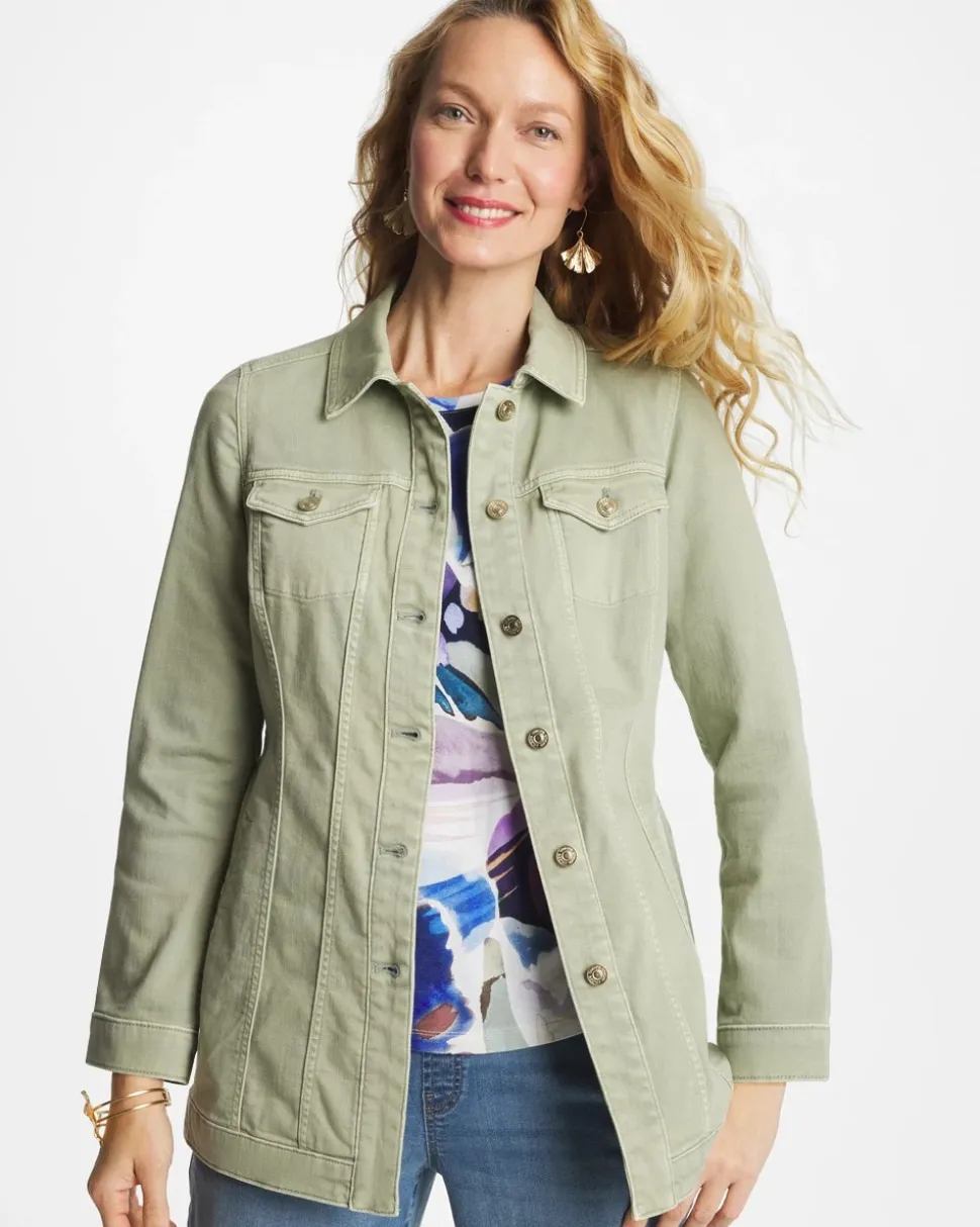 Elongated Belted Denim Jacket