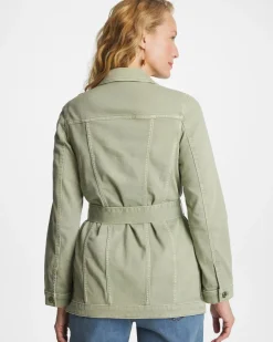 Elongated Belted Denim Jacket