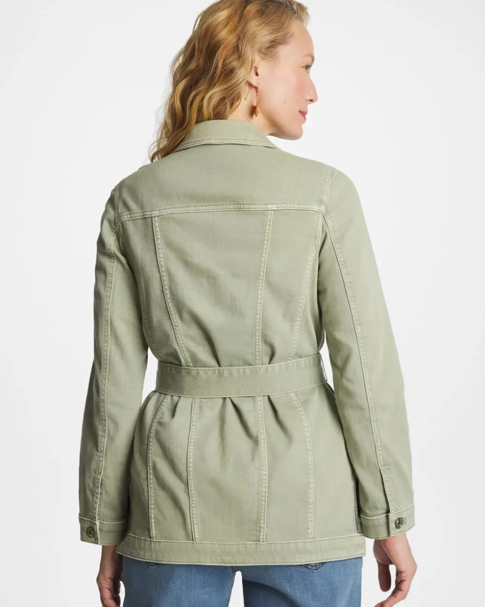 Elongated Belted Denim Jacket