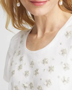 Embellished Flutter Sleeve Tee