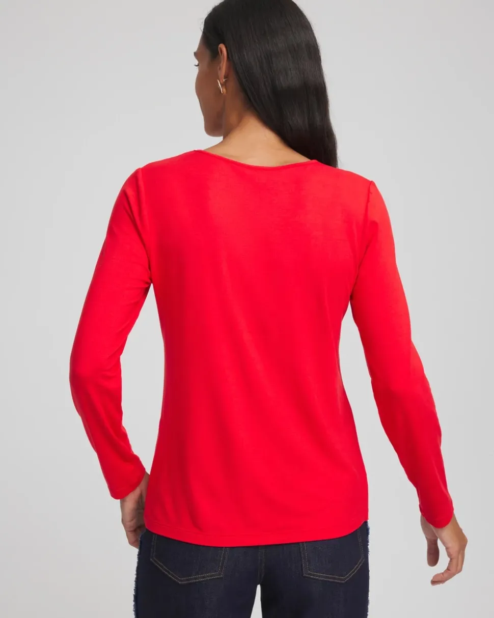 Embellished Heart V-Neck Tee