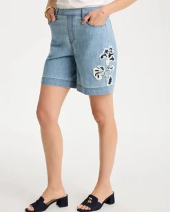 Embellished Lightweight Jean Shorts