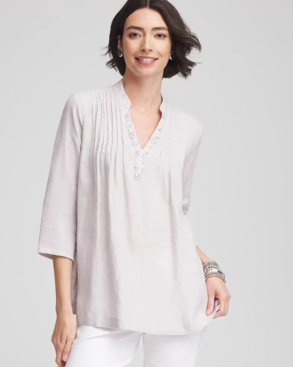 Embellished Linen Kurta Tunic