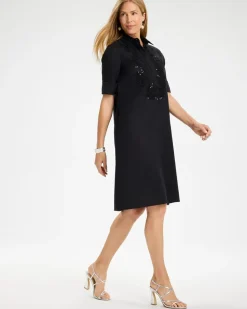 Embellished Linen Popover Dress