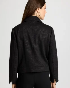 Embossed Knit Moto Jacket