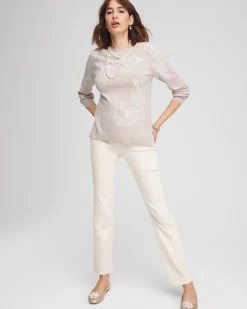 Embroidered Boatneck Sweater