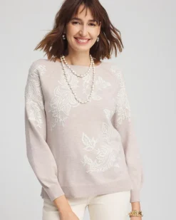 Embroidered Boatneck Sweater