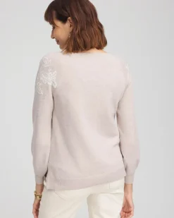 Embroidered Boatneck Sweater