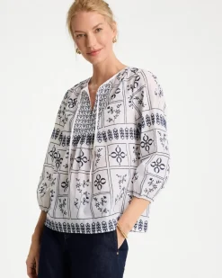 Embroidered Cotton Voile Blouse