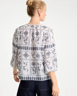 Embroidered Cotton Voile Blouse