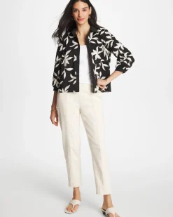Embroidered Cropped Collared Shirt