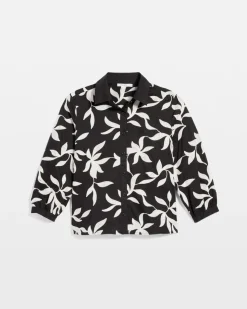 Embroidered Cropped Collared Shirt