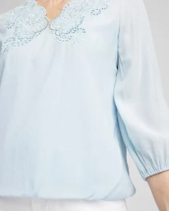 Embroidered Cutout Blouse